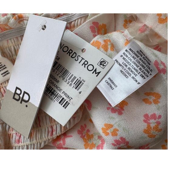 BP. NORDSTROM White Orange Floral Tie Strap Corset Top Small Vacation Cruise - Picture 7 of 8